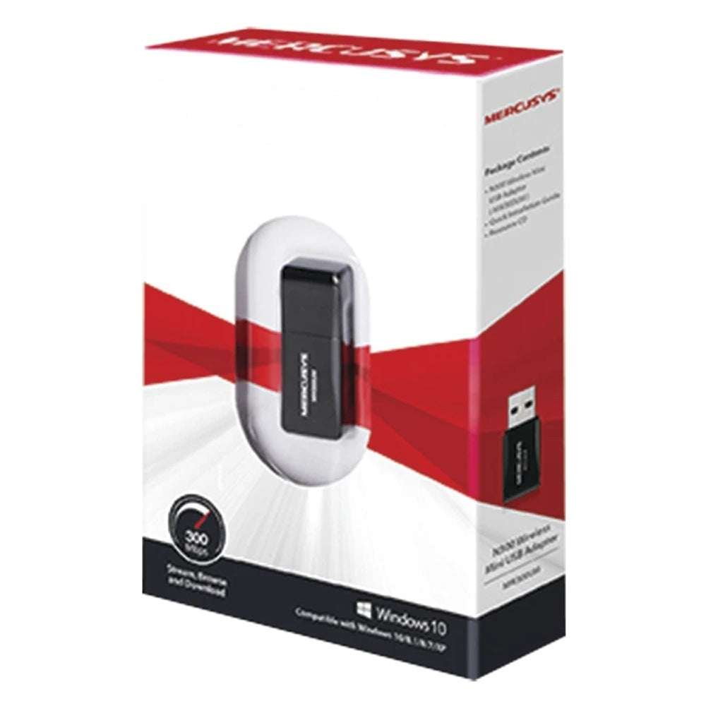 ADAPTADOR USB WI-FI / 300 MBPS / 2.4 GHZ / 2 ANTENAS INTERNAS / IEEE 802.11N/B/G / USB 2.0