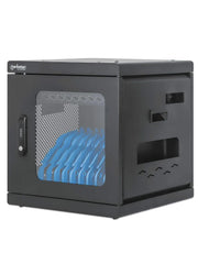 MANHATTAN - 180917 - GABINETE DE CARGA CON 10 CONTACTOS CA / AMPLIAS RANURAS PARA DISPOSITIVOS DE HASTA 15.6", SALIDAS NEMA 5-15R, PROTECCIÓN CONTRA SOBRECARGA, GABINETE CON CERRADURA, MONTAJE EN PARED, APILABLE, NEGRO. #PROMOMAYO-Gabinetes Piso / Pared-MANHATTAN-Bsai Seguridad & Controles