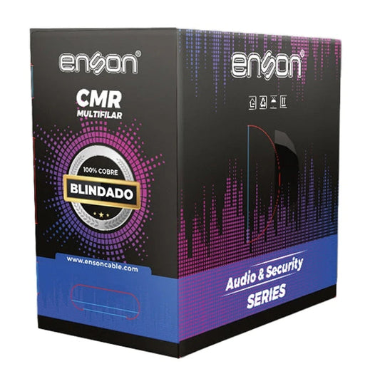 CABLE PARA AUDIO Y SEGURIDAD ENSON EPRO-5300 2C/18AWG MULTIFILAR 100 CIENTO COBRE FORRO DE PVC CMR COLOR GRIS CERTIFICACION UL 305 METROS-Audio / Control / Intrusi&oacute;n-ENSON-Bsai Seguridad & Controles