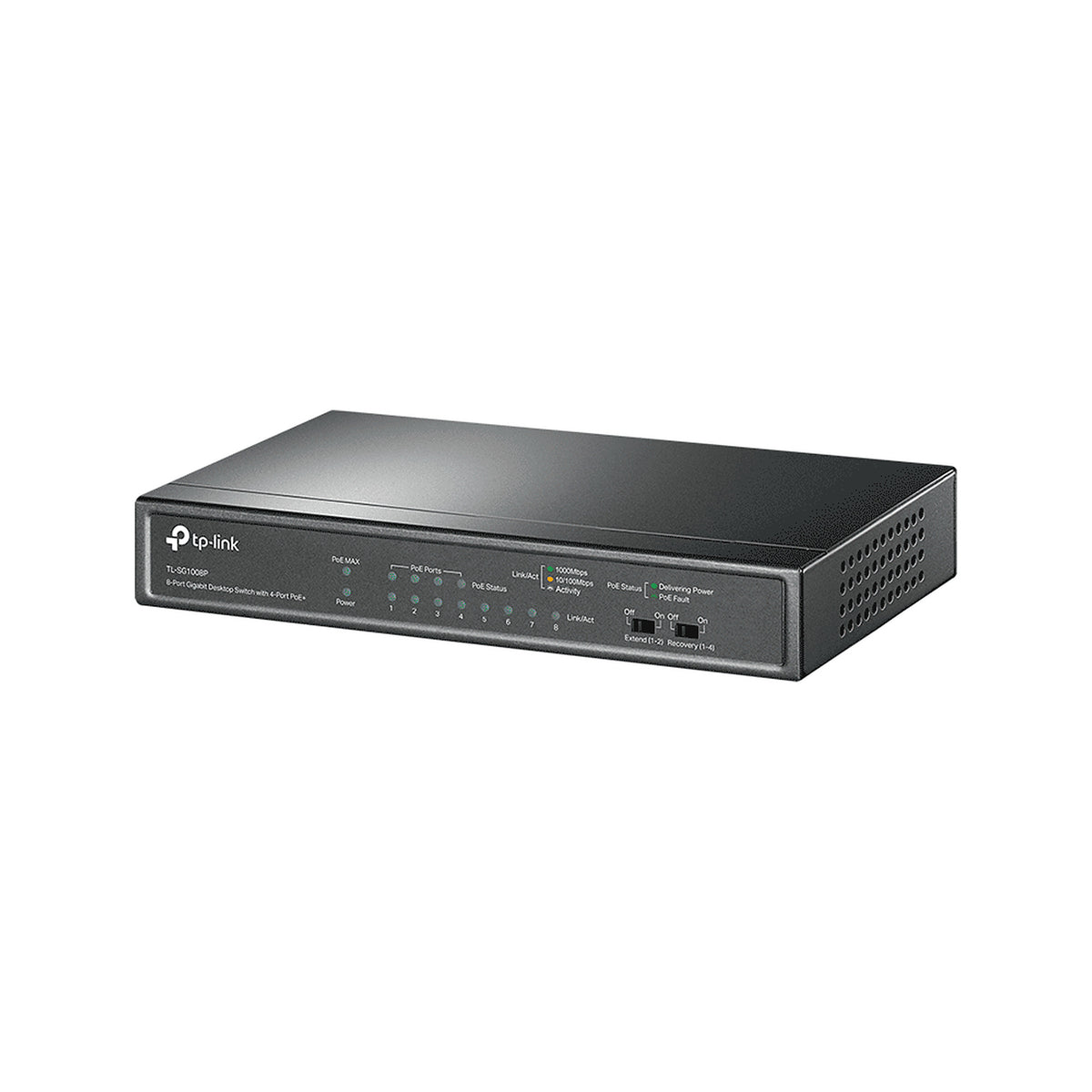 TP-LINK TL-SG1008P - SWITCH GIGABIT POE+ NO ADMINISTRABLE DE 8 PUERTOS 10/100/1000 MBPS, SOLO 4 PUERTOS POE, PARA ESCRITORIO [TPL3720005]