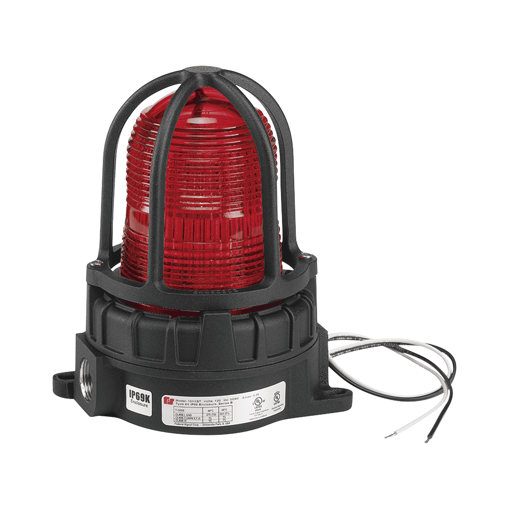 LUZ DE ADVERTENCIA LED COLOR ROJO PARA UBICACIONES PELIGROSAS, MONTAJE PARA SUPERFICIES, 120/240VCA,-Luces / Bocinas para la Industria y Edificios-FEDERAL SIGNAL INDUSTRIAL-Bsai Seguridad & Controles