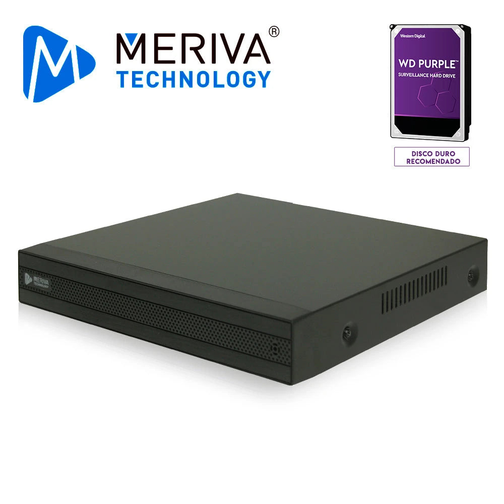 NVR H.265 8 CANALES IP 5MP MERIVA TECHNOLOGY MNVR-1688-8P / 8 POE / ONVIF / SALIDA 1 HDMI + 1 VGA SIMULTANEAS / P2P CLOUD / SO. N9000 / 1DD-Nvrs-MERIVA TECHNOLOGY-Bsai Seguridad & Controles