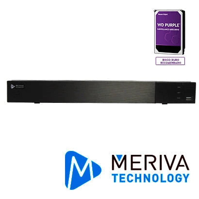 NVR H.265 16 CANALES IP 5MP MERIVA TECHNOLOGY MNVR-1616-16P / 16 POE / ONVIF / SALIDA 1 HDMI + 1 VGA SIMULTANEAS / P2P CLOUD / SO. N9000 / 1DD-Nvrs-MERIVA TECHNOLOGY-Bsai Seguridad & Controles