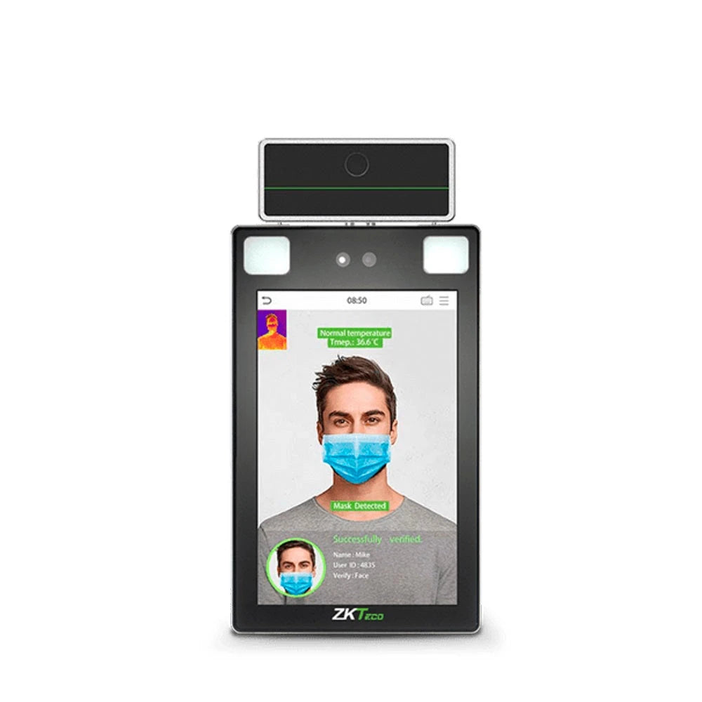 CONTROL DE ACCESO CON RECONOCIMIENTO FACIAL, PALMA, TEMPERATURA Y CUBREBOCAS PROFACE-X TI ZKTECO ACCESO AVANZADO Y ASISTENCIA BÁSICO PANTALLA 8 PULGADAS *COMPATIBLE CON KJZ-03* CAPACIDAD 30,000 ROSTROS / 5,000 PALMAS / 1,000,000 EVENTOS ** REQUIERE LI...-Control de Asistencia-ZKTECO-Bsai Seguridad & Controles