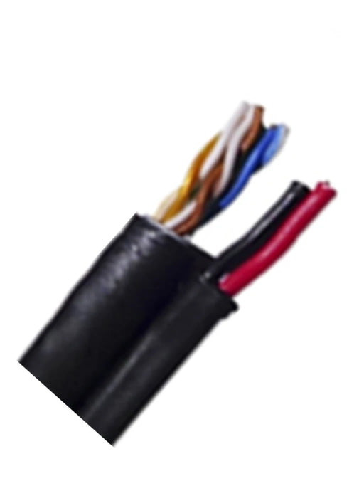 SAXXON OUTP5ECCAEXT2E - CABLE UTP CCA / CATEGORIA 5E / COLOR NEGRO / EXTERIOR / 305 MTS / 2 CABLES DE ENERGIA CALIBRE 18 AWG-Cable-SAXXON-TVD119052-Bsai Seguridad & Controles