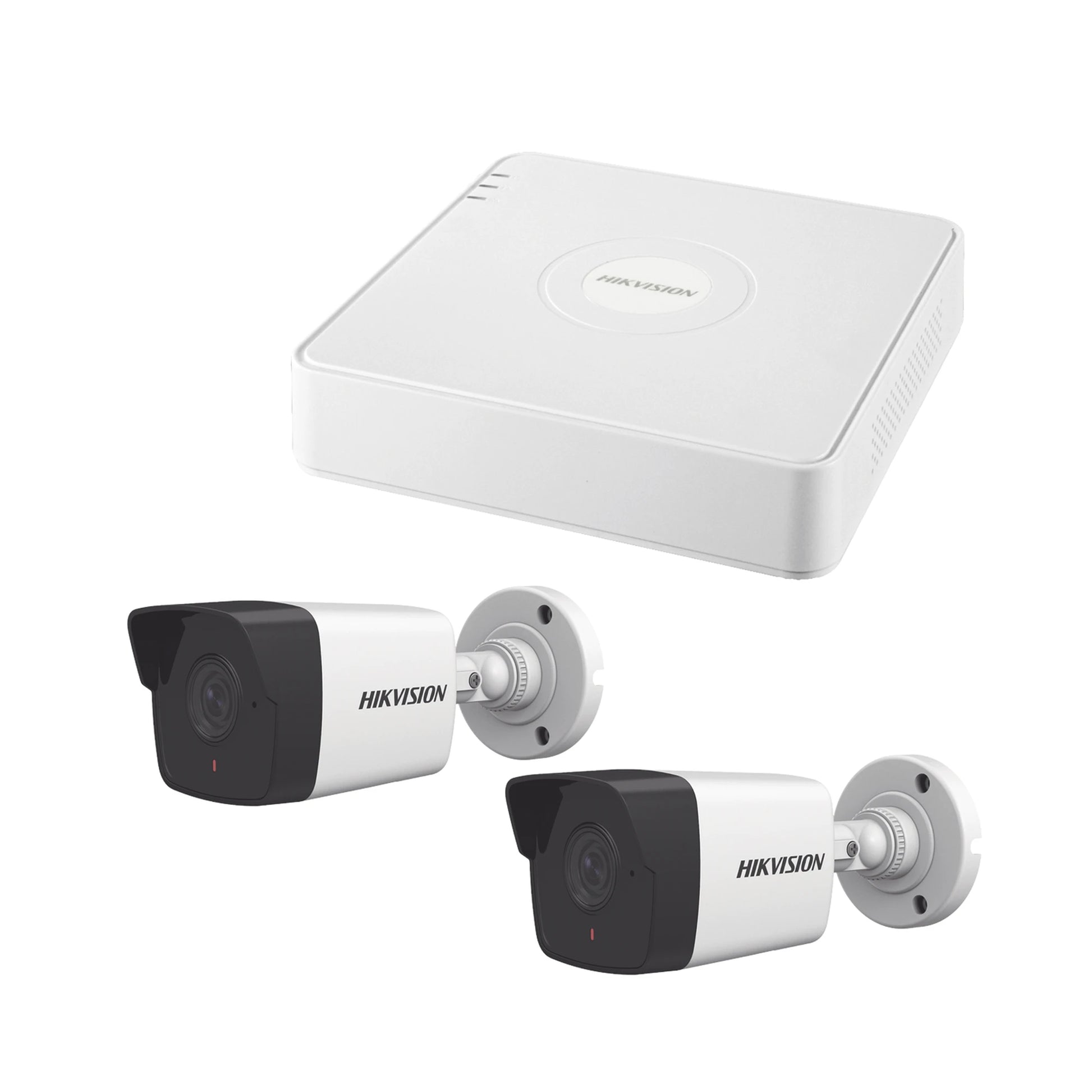 KIT IP 1080P / NVR DE 4 CANALES / 2 CÁMARAS BALA IP PARA EXTERIOR (MICRÓFONO INTEGRADO)-Kits- Sistemas Completos-HIKVISION-Bsai Seguridad & Controles