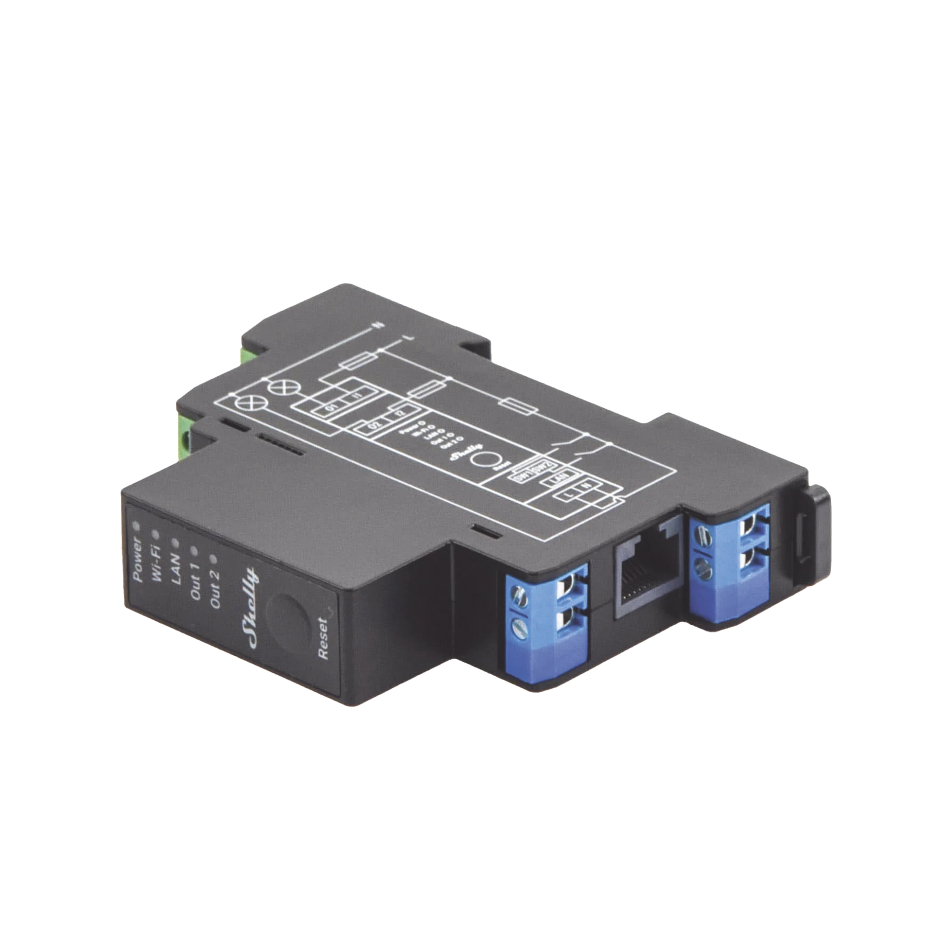 RELEVADOR INALÁMBRICO INTELIGENTE WIFI Y ETHERNET / INDUSTRIAL Y RESIDENCIAL / HASTA 16A / 2 CANALES-Iluminación-SHELLY-Bsai Seguridad & Controles