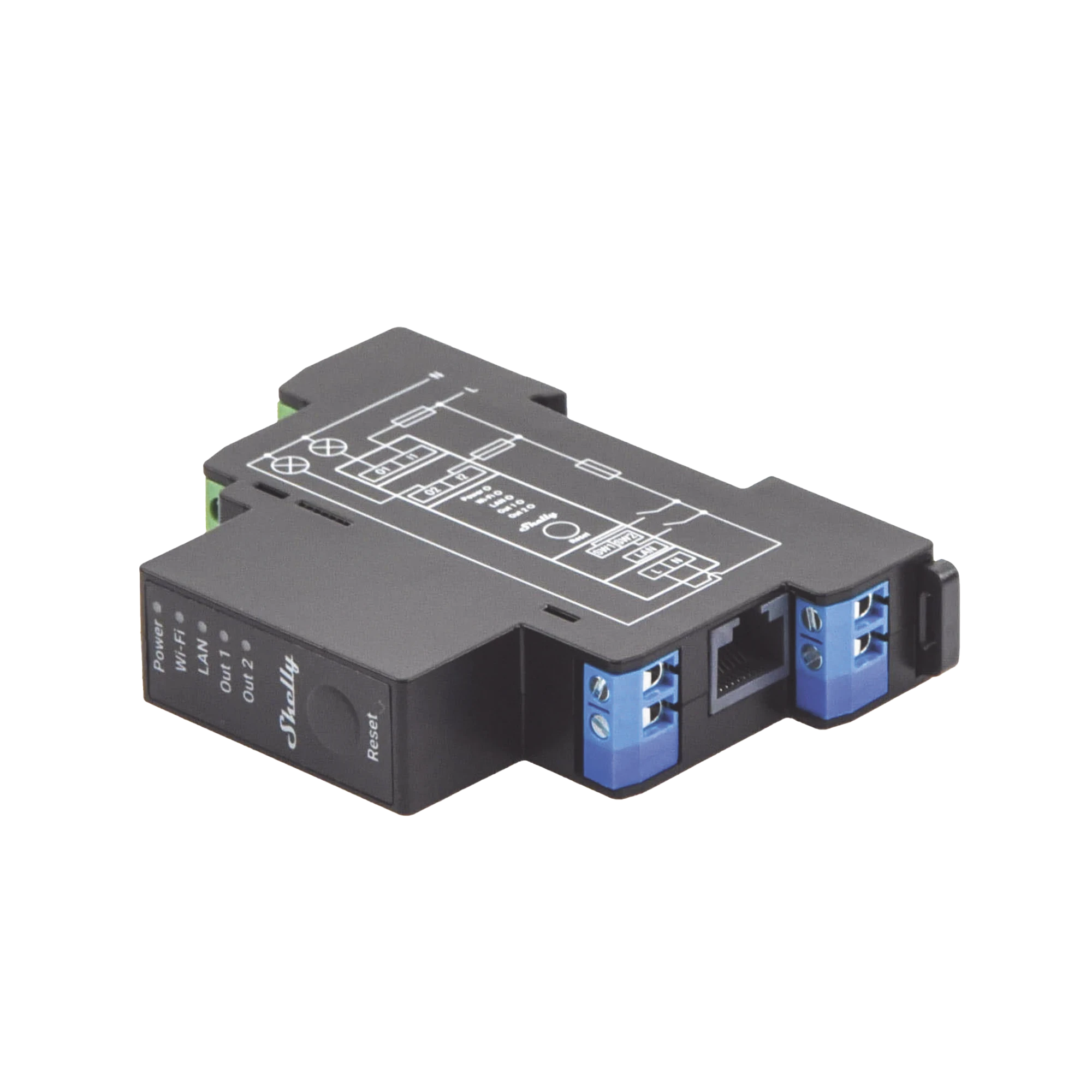 RELEVADOR INALÁMBRICO INTELIGENTE WIFI Y ETHERNET / INDUSTRIAL Y RESIDENCIAL / HASTA 16A / 2 CANALES-Iluminación-SHELLY-Bsai Seguridad & Controles