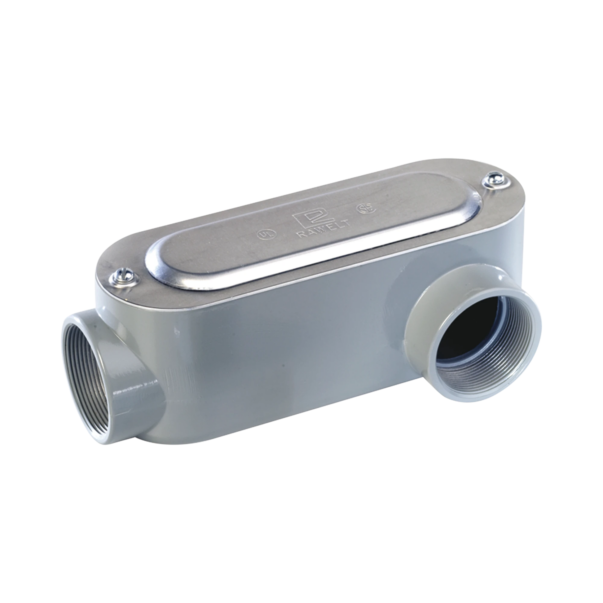 CAJA OVAL ROSCADA TIPO LL DE 2 1/2 CHICA (63.5 MM) INCLUYE TAPA Y TORNILLOS.-Tuberia Metalica-RAWELT-Bsai Seguridad & Controles