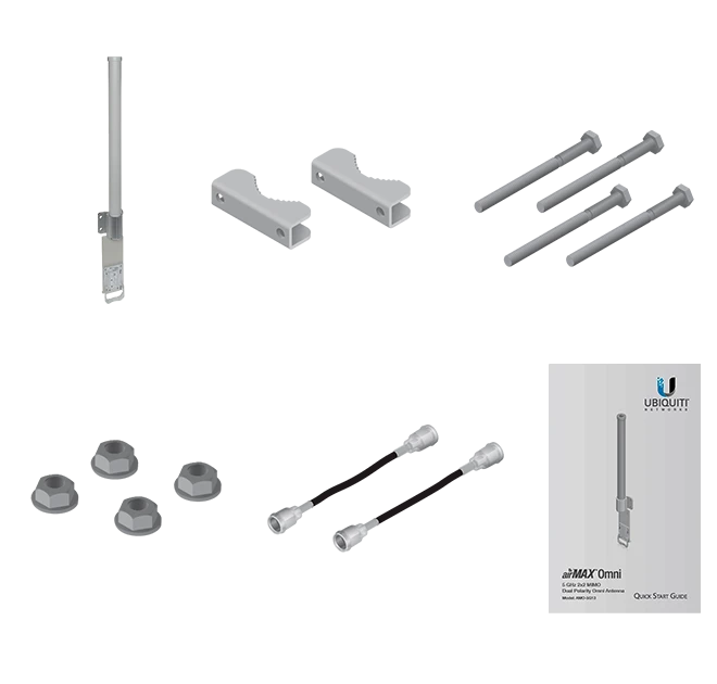 UBIQUITI AMO-5G13 - ANTENA OMNIDIRECCIONAL PARA ACCESS POINT / 5.8GHZ / GANANCIA 13 DBI / 2 CONECTORES SMA HEMBRA INVERSO-Omnidireccionales-UBIQUITI-Bsai Seguridad & Controles