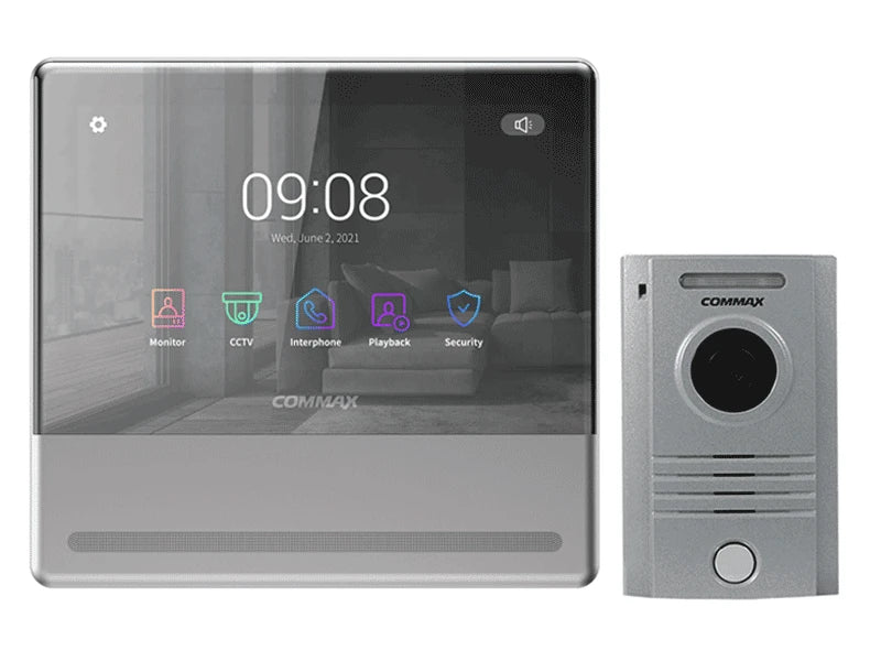 COMMAX CMV70MXP - PAQUETE DE MONITOR WIFI PARA VIDEOPORTERO CON NOTIFICACIÓN AL CELULAR A TRAVES DE APLICACION COMMAX HEY CALL/ ANDROID&IOS / MONITOREO DE CAMARA DESDE APP/ CONEXIÓN A 4 HILOS CON FRENTE DE CALLE/ SOPORTA 2 SENSORES MAGNETICOS/ 2 FRENTES-Kits de Videoportero-COMMAX-Bsai Seguridad & Controles