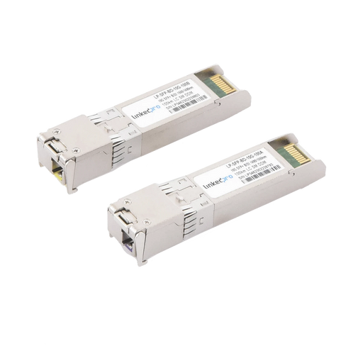 TRANSCEPTORES BIDIRECCIONALES SFP+ (MINI-GBIC) / MONOMODO / 10 GBPS DE VELOCIDAD / CONECTOR LC / HASTA 100 KM DE DISTANCIA / 2 PIEZAS-Networking-LINKEDPRO BY EPCOM-LP-SFP-BD-10G-100-Bsai Seguridad & Controles