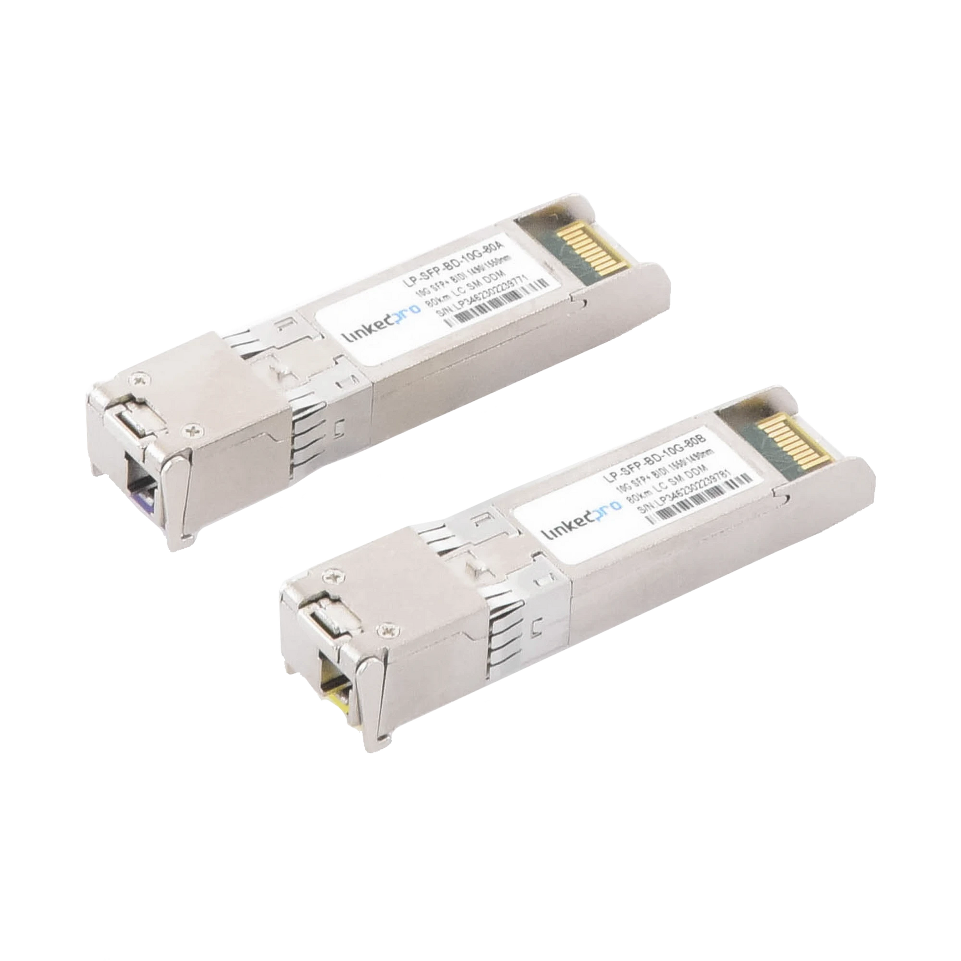 TRANSCEPTORES BIDIRECCIONALES SFP+ (MINI-GBIC) / MONOMODO / 10 GBPS DE VELOCIDAD / CONECTOR LC / HASTA 80 KM DE DISTANCIA / 2 PIEZAS-Networking-LINKEDPRO BY EPCOM-Bsai Seguridad & Controles