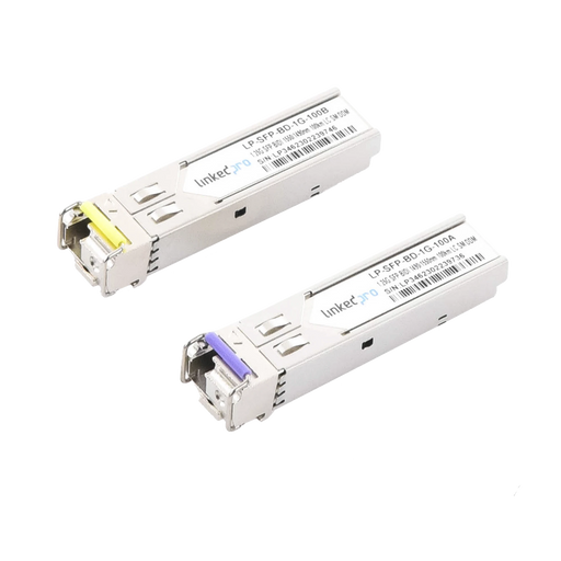 TRANSCEPTORES BIDIRECCIONALES SFP (MINI-GBIC) / MONOMODO / 1.25 GBPS DE VELOCIDAD / CONECTOR LC / HASTA 100 KM DE DISTANCIA / 2 PIEZAS-Networking-LINKEDPRO BY EPCOM-LP-SFP-BD-1G-100-Bsai Seguridad & Controles