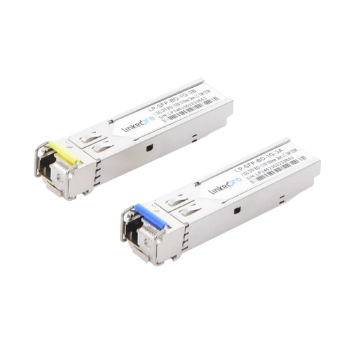 TRANSCEPTORES BIDIRECCIONALES SFP (MINI-GBIC) / MONOMODO / 1.25 GBPS DE VELOCIDAD / CONECTOR LC / HASTA 3 KM DE DISTANCIA / 2 PIEZAS-Networking-LINKEDPRO BY EPCOM-LP-SFP-BD-1G-3-Bsai Seguridad & Controles