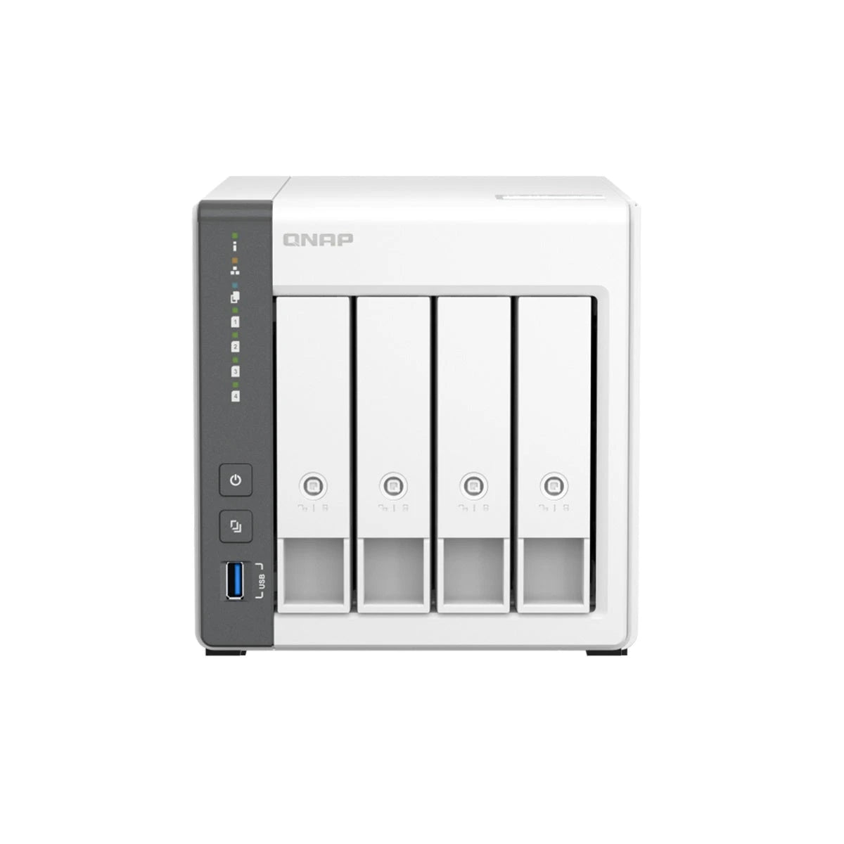 NAS QNAP TS-433-4G-US TIPO TORRE / 4 BAHIAS / 4GB DE RAM / PROCESADOR ARM CORTEX / PUERTO LAN 2.5GBE / 2 PUERTOS USB 2.0 + 1 PUERTO 3.2 GEN 1-Servidores NAS / STORAGE-QNAP-Bsai Seguridad & Controles
