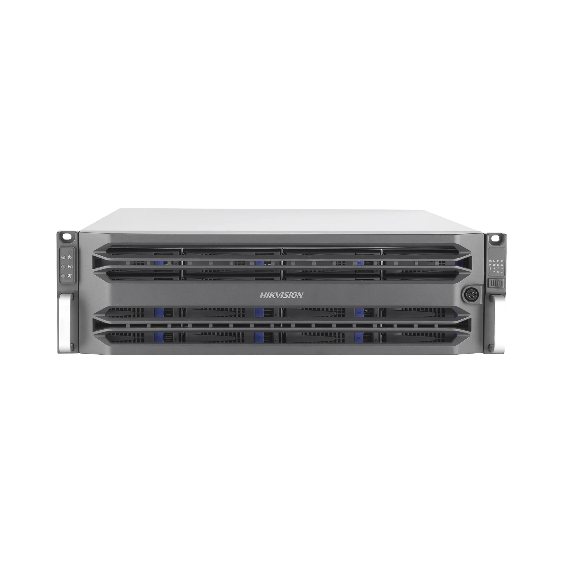 CONTROLADOR SIMPLE DE ALMACENAMIENTO EN RED / INCLUYE 16 DISCOS DUROS 10 TB / RAID / ISCSI / NFS / GRABA 320 CANALES IP / 2 TARJETAS RED-Almacenamiento NAS-SAN-eSATA-HIKVISION-Bsai Seguridad & Controles