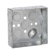 CAJA CUADRADA GALVANIZADA DE 4 X 4, PROFUNDIDAD DE 1- 1/2. TIENE 10 PERFORACIONES DE 1/2 Y 6 TKO.-Tuberia Metalica-RACO-Bsai Seguridad & Controles