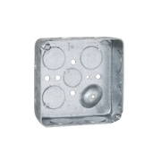 CAJA CUADRADA GALVANIZADA DE 4 X 4, PROFUNDIDAD DE 1- 1/2. TIENE 11 PERFORACIONES DE 3/4 Y 1 DE 1/2.-Tuberia Metalica-RACO-Bsai Seguridad & Controles