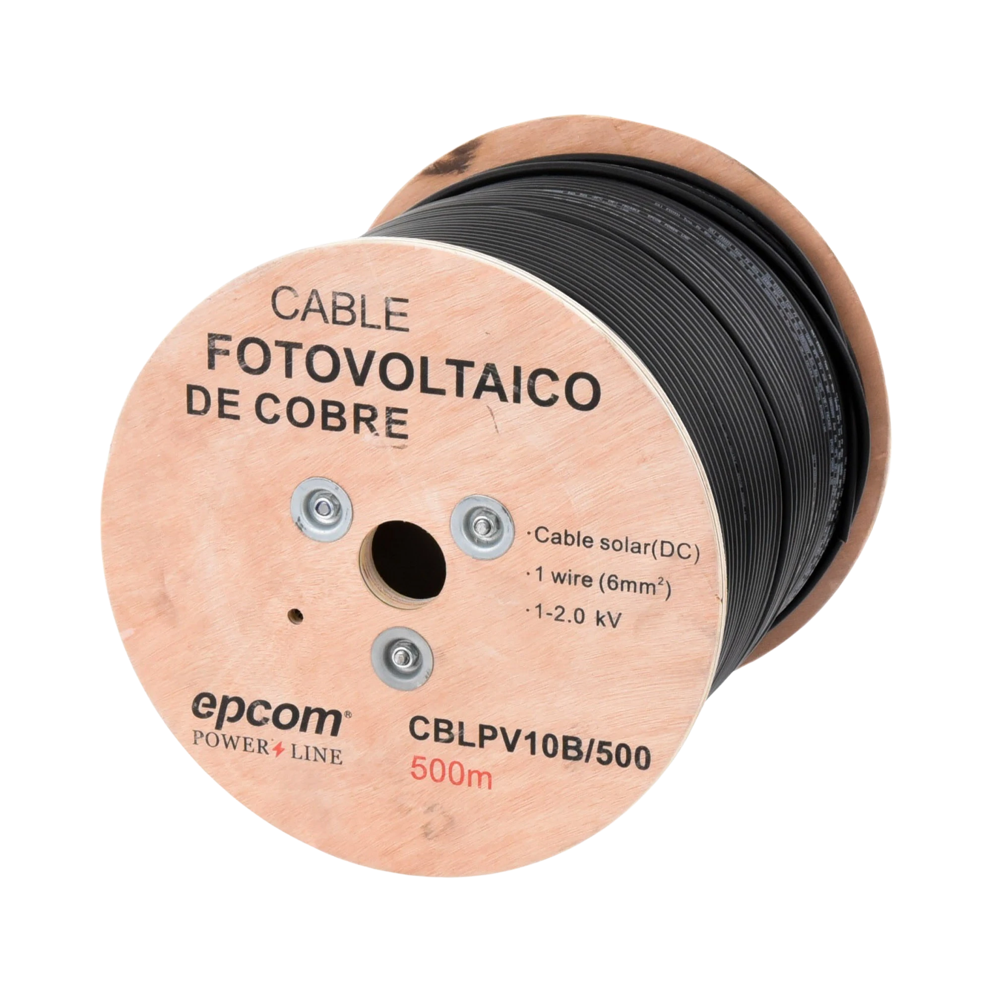 CARRETE DE 500 METROS / CABLE FOTOVOLTAICO NEGRO / 6MM² (10AWG) / MATERIAL COBRE / 2000 VCC-Accesorios Energía Solar y Eólica-EPCOM POWERLINE-Bsai Seguridad & Controles