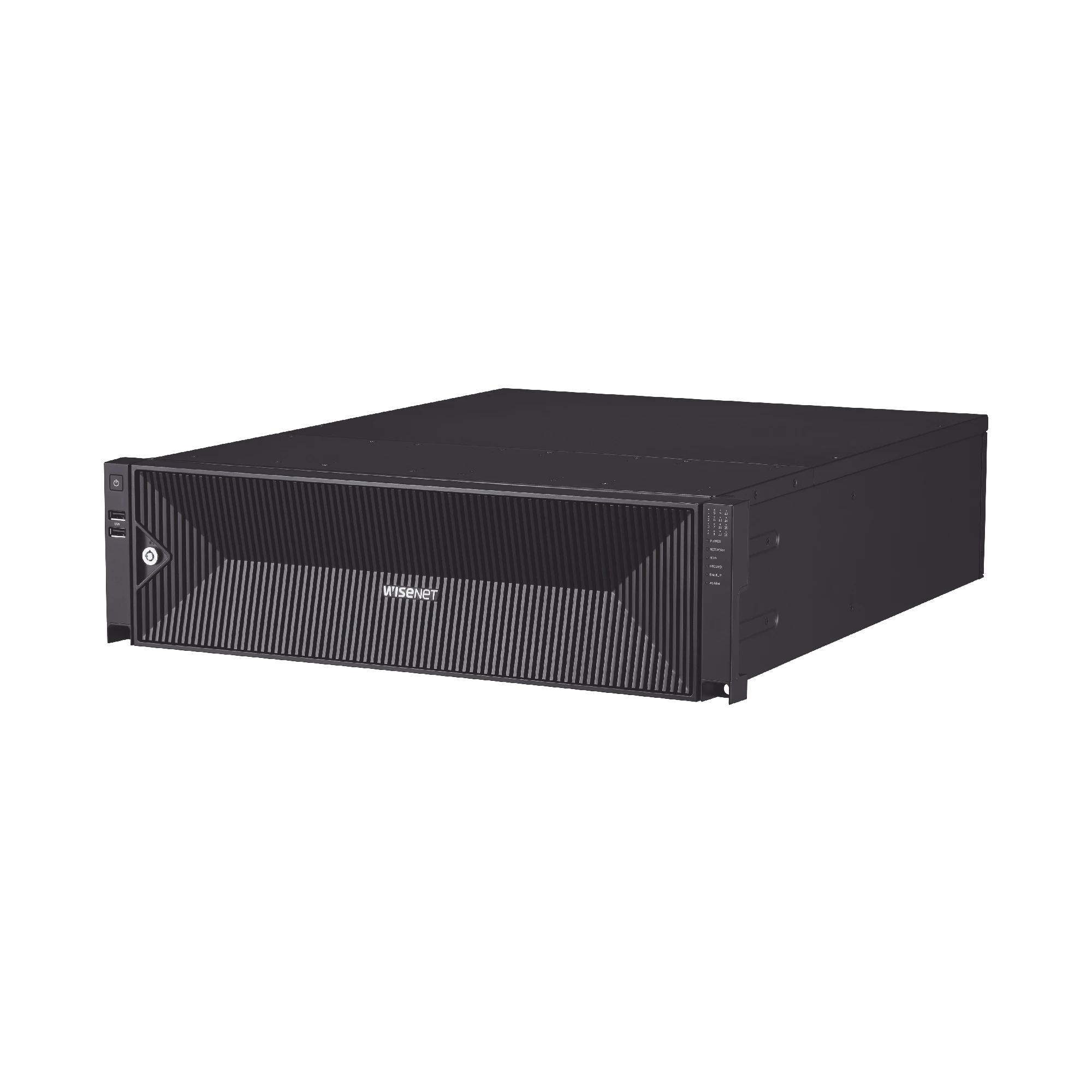 NVR DE 64 CANALES / SOPORTA GRABACIÓN HASTA 32 MP / H.265 & WISESTREAM / PROCESAMIENTO 400 MBPS / 3 PUERTOS DE RED / RAID 5-6 / 20TB INCLUIDOS-Almacenamiento NAS-SAN-eSATA-Hanwha Techwin Wisenet-Bsai Seguridad & Controles