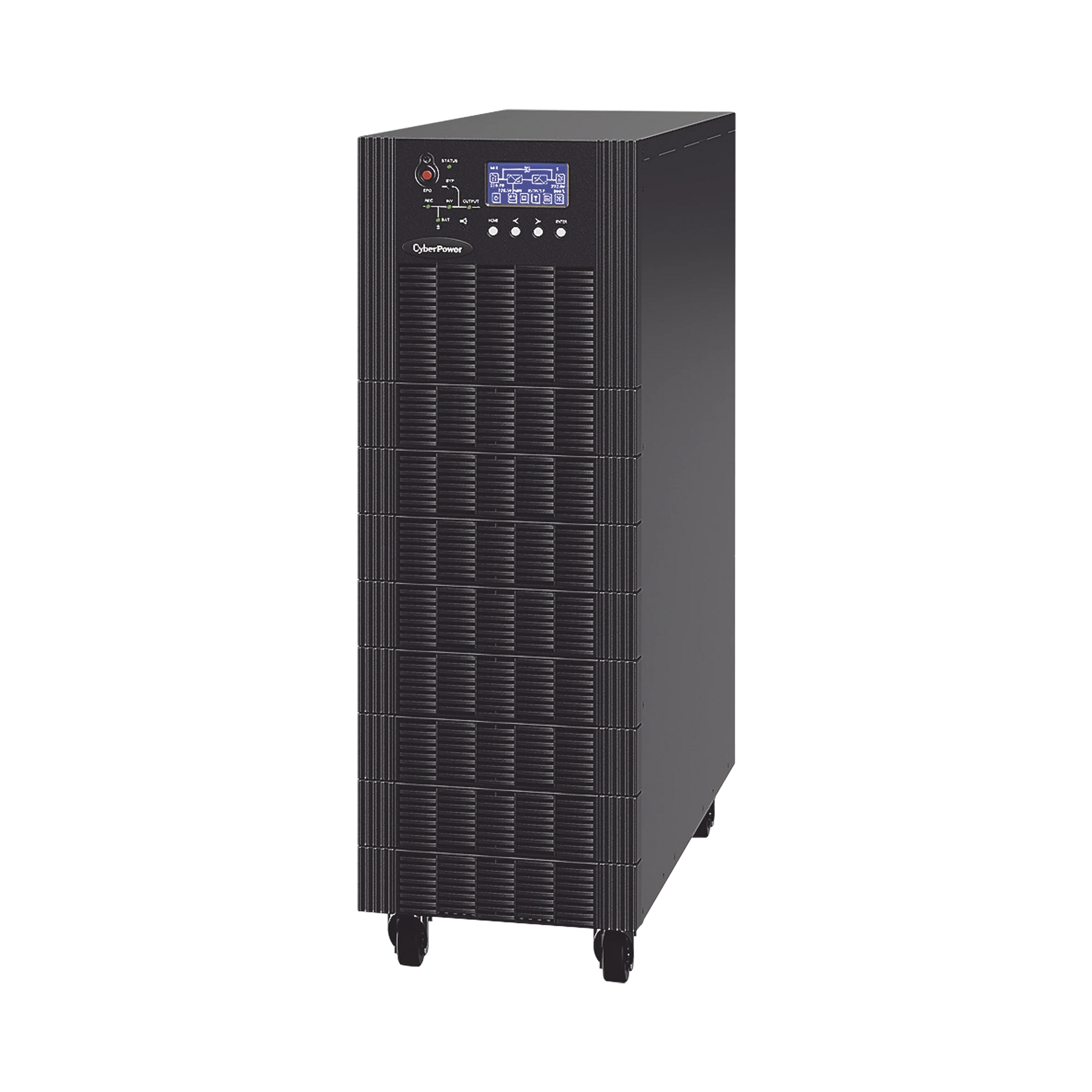 UPS TRIFÁSICO DE 20 KVA/18 KW, TOPOLOGÍA ONLINE DOBLE CONVERSIÓN, VOLTAJE DE 208/220 VCA DE L-L, RESPALDO DE 5 MINUTOS AL 100% DE CARGA, INCLUYE MÓDULO Y BANCO DE BATERÍAS-Ups/No Break-CYBERPOWER-Bsai Seguridad & Controles