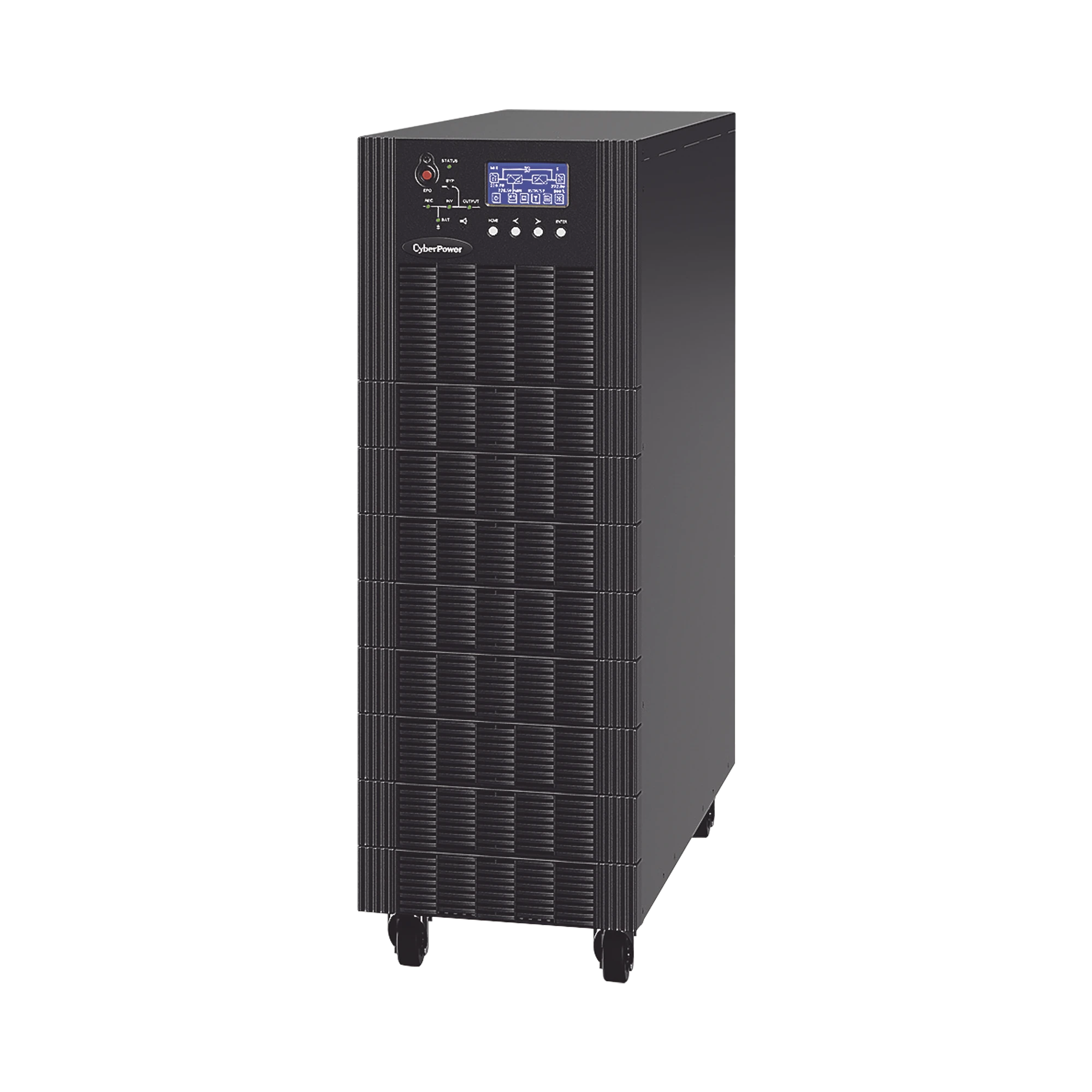 UPS TRIFÁSICO DE 20 KVA/18 KW, TOPOLOGÍA ONLINE DOBLE CONVERSIÓN, VOLTAJE DE 208/220 VCA DE L-L, RESPALDO DE 5 MINUTOS AL 100% DE CARGA, INCLUYE MÓDULO Y BANCO DE BATERÍAS-Ups/No Break-CYBERPOWER-Bsai Seguridad & Controles