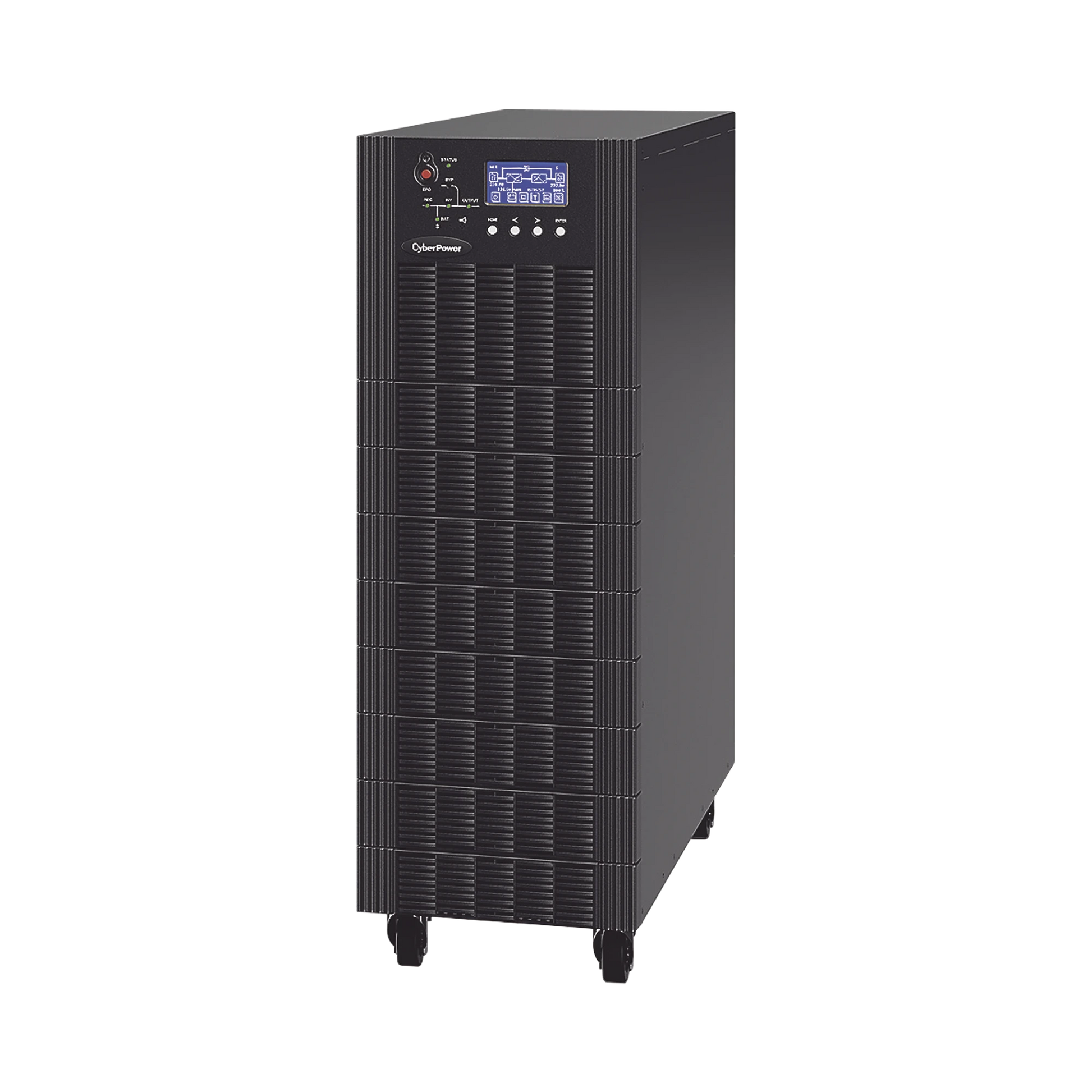 UPS TRIFÁSICO DE 30 KVA/27 KW, TOPOLOGÍA ONLINE DOBLE CONVERSIÓN, VOLTAJE DE 208/220 VCA DE L-L, RESPALDO DE 5 MINUTOS AL 100% DE CARGA, INCLUYE MÓDULO Y BANCO DE BATERÍAS-Ups/No Break-CYBERPOWER-Bsai Seguridad & Controles