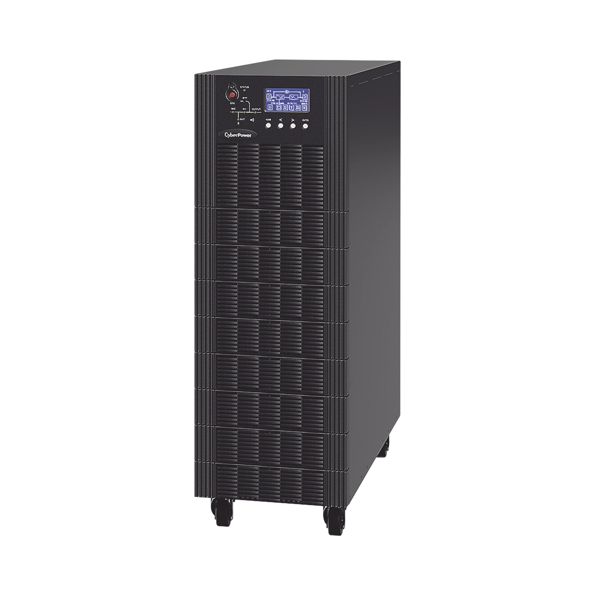 UPS TRIFÁSICO DE 30 KVA/27 KW, TOPOLOGÍA ONLINE DOBLE CONVERSIÓN, VOLTAJE DE 208/220 VCA DE L-L, RESPALDO DE 5 MINUTOS AL 100% DE CARGA, INCLUYE MÓDULO Y BANCO DE BATERÍAS-Ups/No Break-CYBERPOWER-Bsai Seguridad & Controles