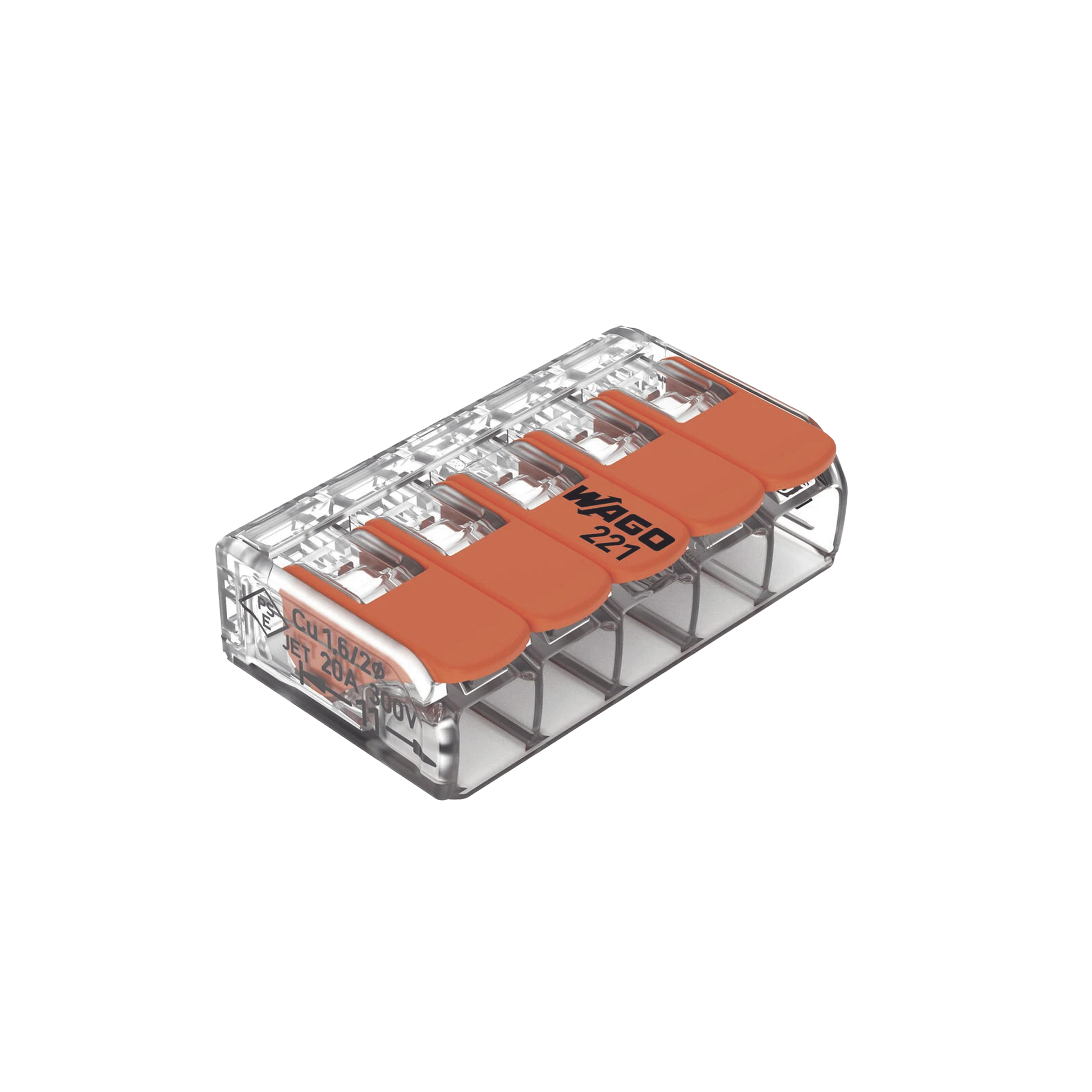 CONECTOR COMPACTO PARA 1 CABLE DE ENTRADA 4 CABLES DE SALIDA / CABLES COMPATIBLES 28AWG-12AWG-Cables y Conectores-WAGO-Bsai Seguridad & Controles