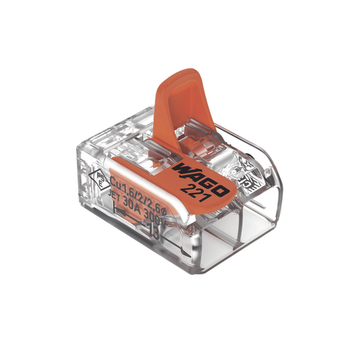 COMPACT SPLICING CONNECTORFOR ALL CONDUCTOR TYPES TRANSPARENT 2 CONNECTORS-Cables y Conectores-WAGO-221-612-Bsai Seguridad & Controles