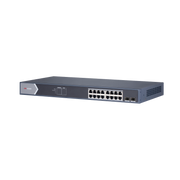 SWITCH GIGABIT POE+ / ADMINISTRABLE / 16 PUERTOS 10/100/1000 MBPS POE+ / 2 PUERTOS SFP / CONFIGURACIÓN REMOTA DESDE HIK-PROCONNECT / POE HASTA 250 METROS / 225 W-Inyectores PoE-HIKVISION-Bsai Seguridad & Controles