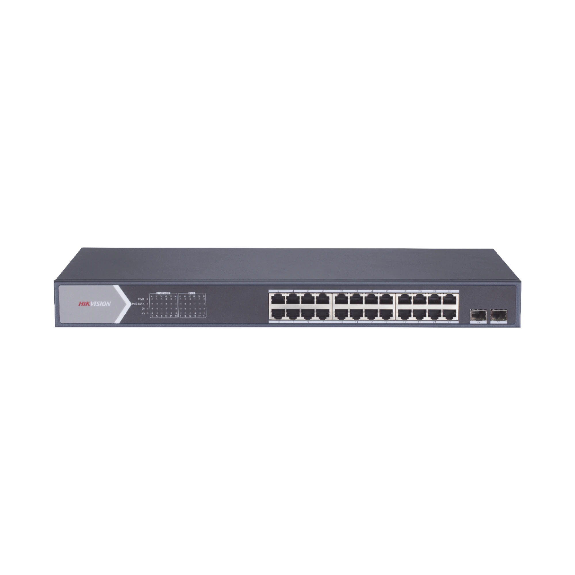 SWITCH GIGABIT POE+ / NO ADMINISTRABLE / 24 PUERTOS 10/100/1000 MBPS POE+ / 2 PUERTOS SFP UPLINK / 225 W-Energía-HIKVISION-Bsai Seguridad & Controles