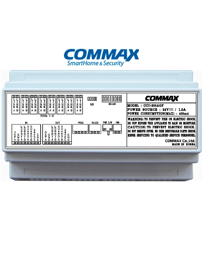 COMMAX CCU208AGF - DISTRIBUIDOR DE PISO PARA SISTEMA DE AUDIO / 8 INTERCOMUNICADORES AP2SAG / CONEXION A 2 HILOS / SISTEMA AUDIOGATE / 24 VDC-Distribuidores-COMMAX-Bsai Seguridad & Controles