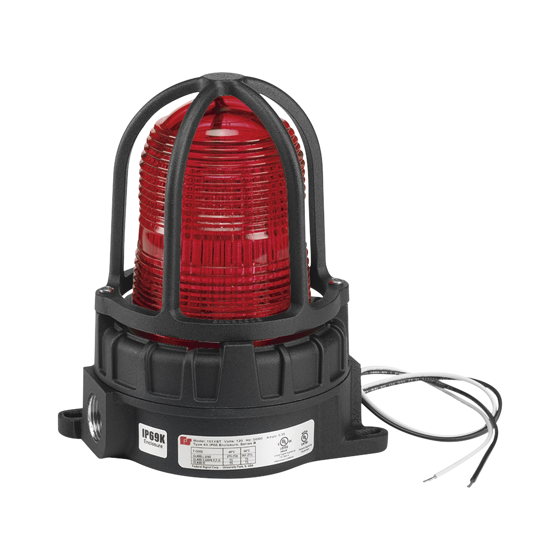 LUZ DE ADVERTENCIA LED PARA UBICACIÓNES PELIGROSAS, MONTAJE PARA SUPERFICIES, 120/240VCA, ROJO-Luces / Bocinas para la Industria y Edificios-FEDERAL SIGNAL INDUSTRIAL-Bsai Seguridad & Controles