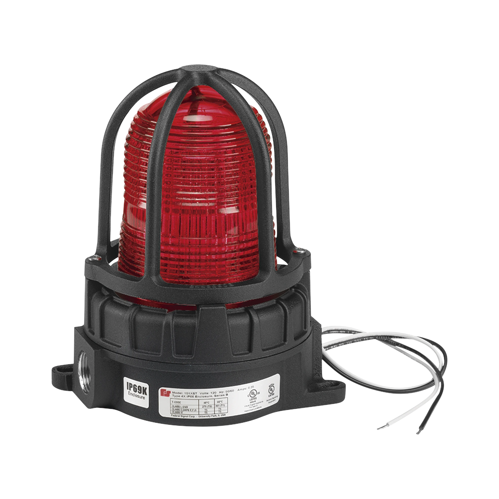 LUZ DE ADVERTENCIA LED PARA UBICACIÓNES PELIGROSAS, MONTAJE PARA SUPERFICIES, 120/240VCA, ROJO-Luces / Bocinas para la Industria y Edificios-FEDERAL SIGNAL INDUSTRIAL-Bsai Seguridad & Controles