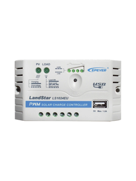 CONTROLADOR SOLAR PWM 12/24V 10 A, SALIDA USB