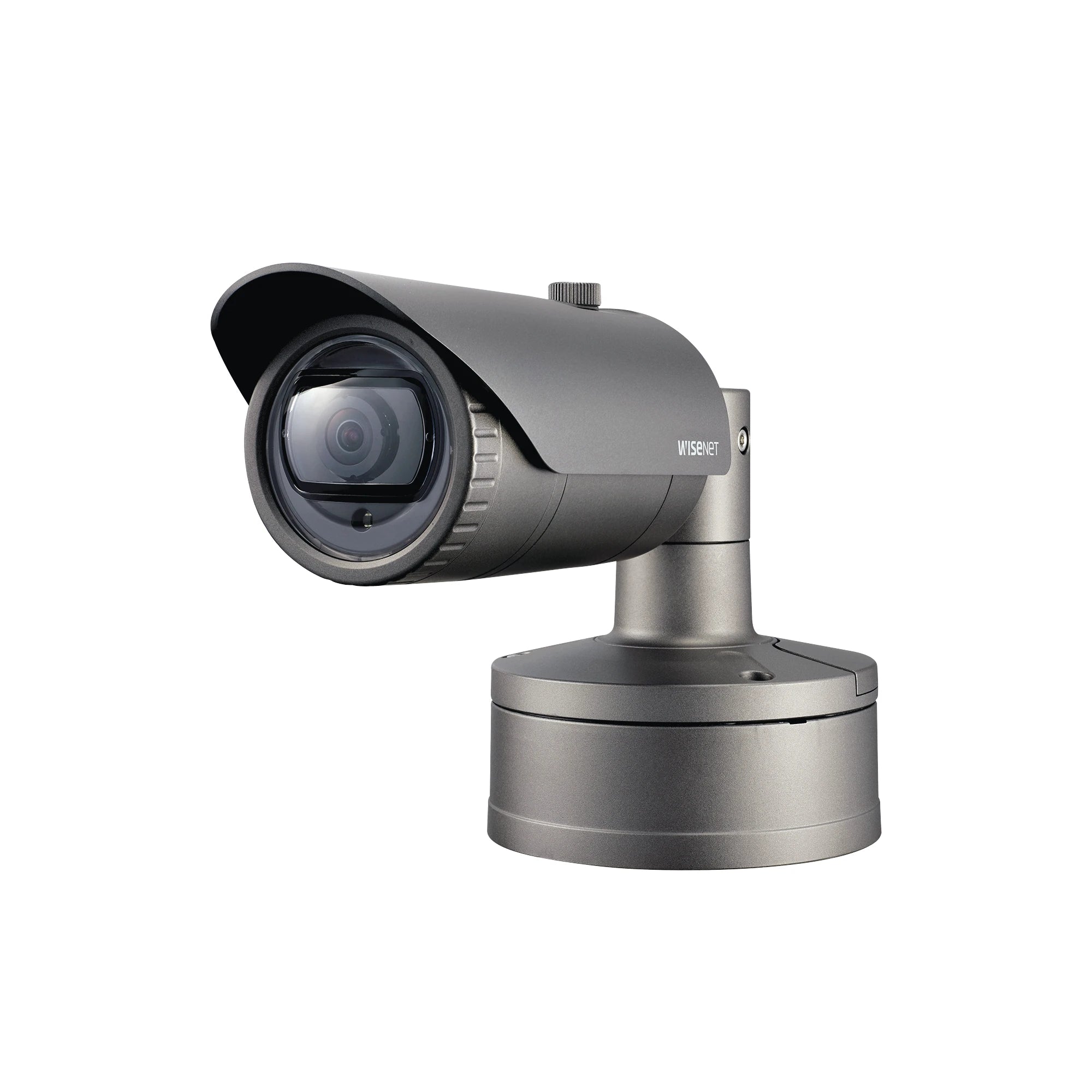 CÁMARA IP TIPO BALA 2MP LENTE FIJO 2.4 MM, IR 20M, H.265, H.264, WDR 150DB, HLC, DOBLE SD CARD, 12VDC/24VAC, POE, IP67, IK10, CONTEO DE PERSONAS-Cámaras IP-HANWHA TECHWIN WISENET-Bsai Seguridad & Controles