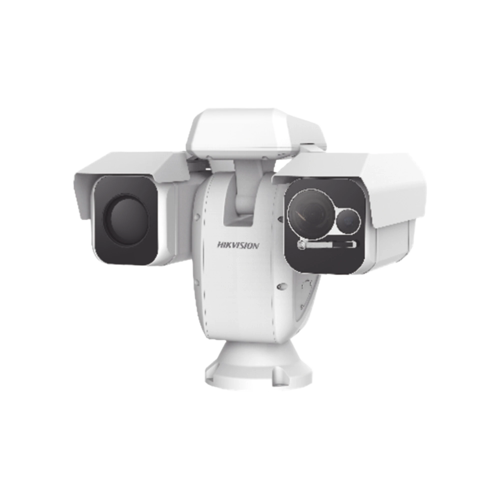 PTZ PUNTA DE POSTE IP DUAL / LENTE TÉRMICO 100 MM (640 X 512) / LENTE ÓPTICO 56X ZOOM (4 MP) / 500 MTS IR LASER / 24VCA-Cámaras IP-HIKVISION-Bsai Seguridad & Controles