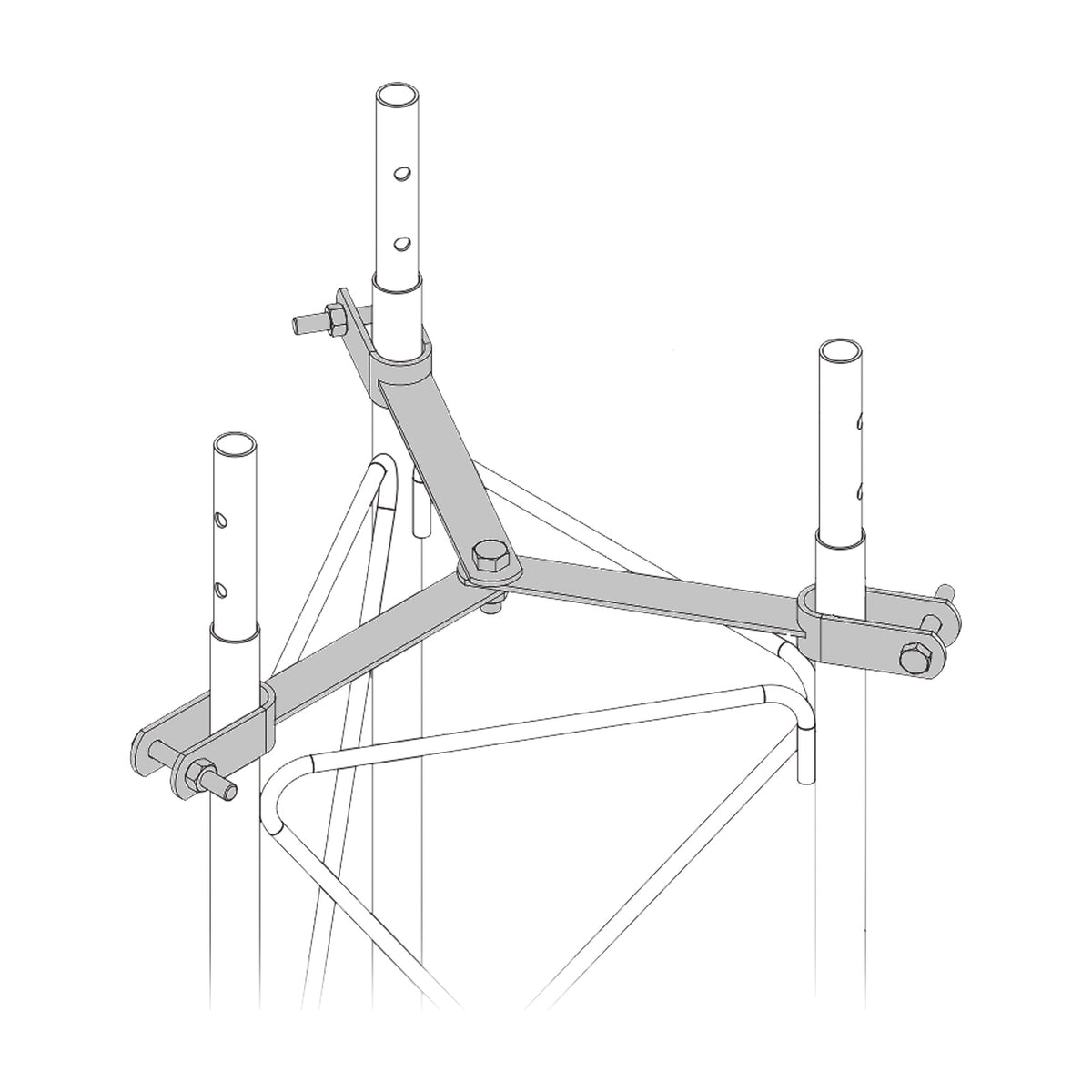 BRIDA DE SUJECIÓN PARA RETENIDA / DISEÑO DELTA CON APOYO CENTRAL / GALVANIZADO ELECTROLÍTICO / TORNILLERÍA GRADO 5 / COMPATIBLE STZ35 [SJB-35]