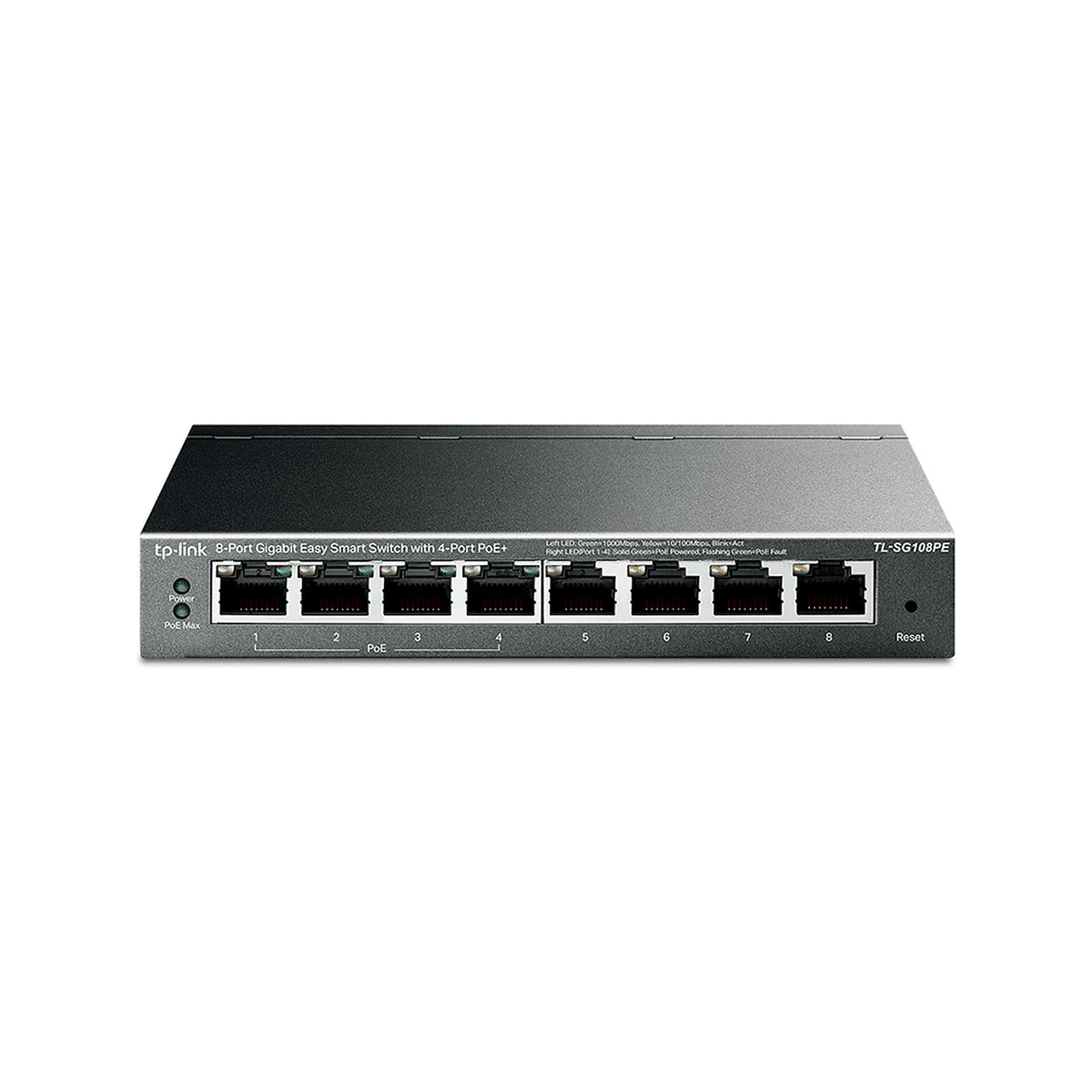 TP-LINK TL-SG108PE - EASY SMART SWITCH POE JETSTREAM , 8 PUERTOS 10/100/1000 MBPS 55 W [TPL3720010]