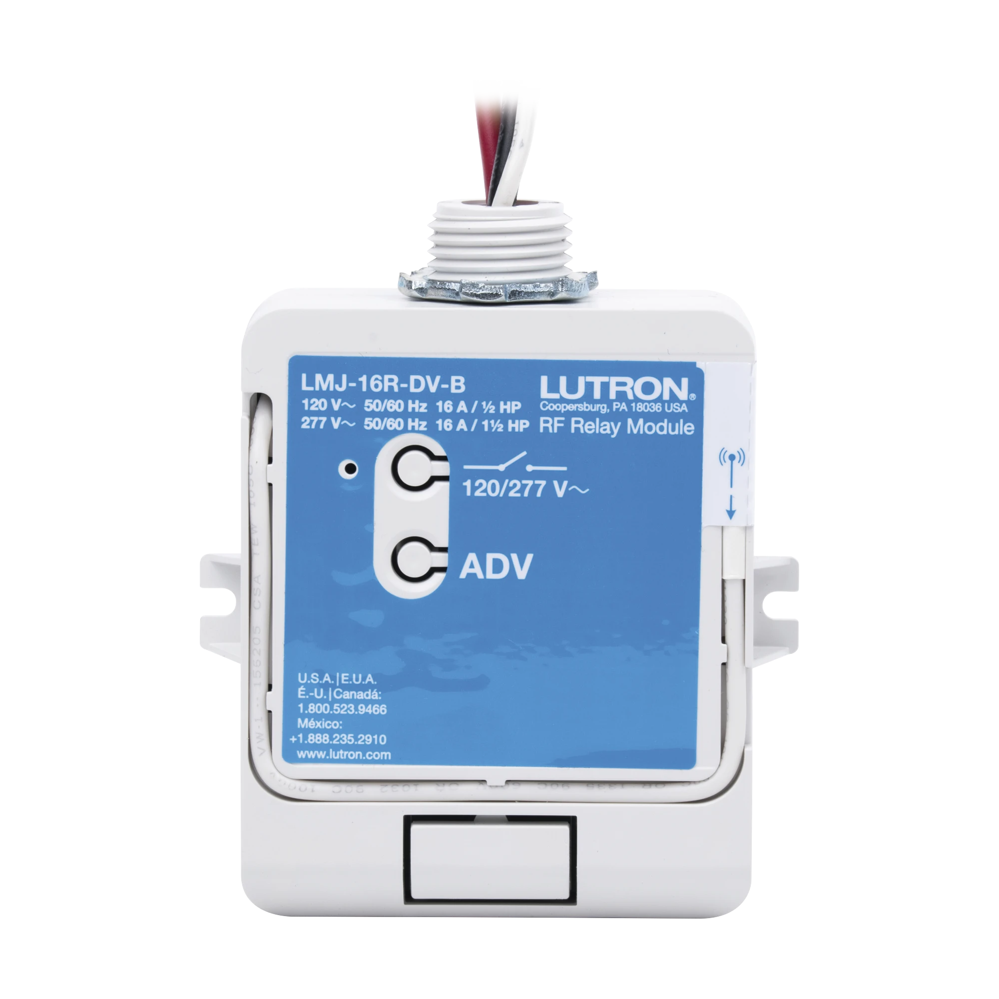 (RADIORA2) RELAY CONTROL DE ILUMINACIÓN, CARGA 16A, 120/277V, COMPATIBLE CON RADIORA2, RA2SELECT Y RR3.-Automatización - Casa Inteligente-LUTRON ELECTRONICS-Bsai Seguridad & Controles