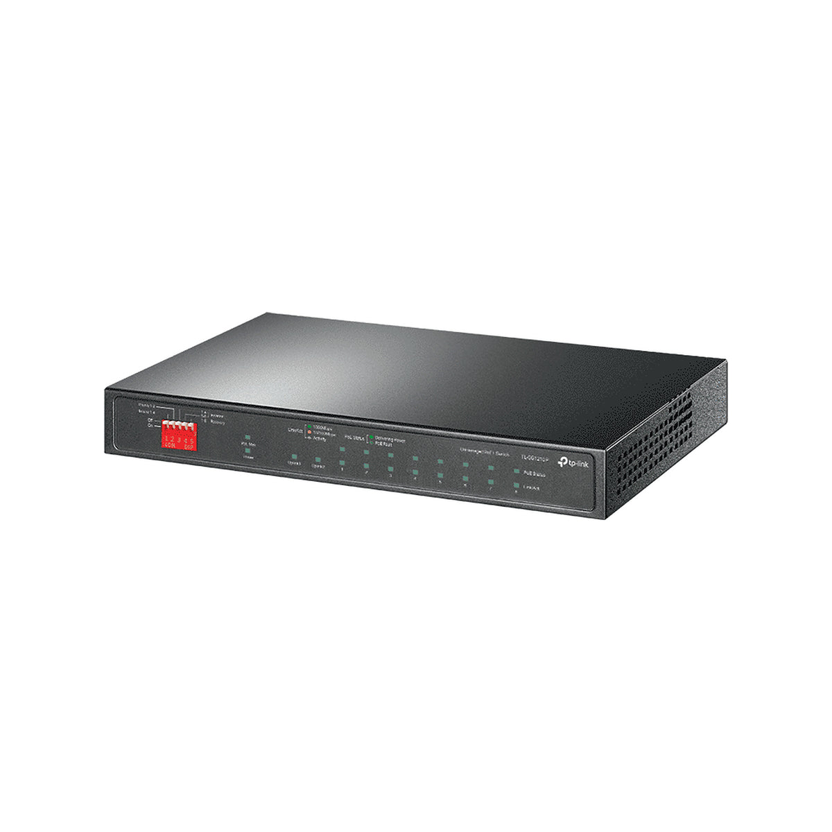 TP-LINK TL-SG1210P - SWITCH DE ESCRITORIO POE+, NO ADMINISTRABLE 8 PUERTOS 10/100/1000 MBPS + 1 PUERTOS 10/100/1000 MBPS (UPLINK) + 1 PUERTO SFP, 63W [TPL3720011]
