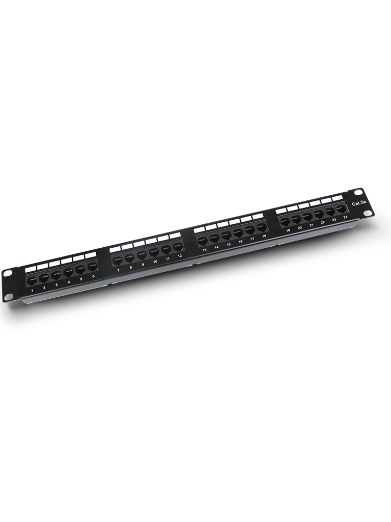 SAXXON P19724N5 - PATCH PANEL 24 PUERTOS / CAT 5E / 19 PULGADAS / MONTAJE EN RACK / 2U-Patch Panel-SAXXON-Bsai Seguridad & Controles