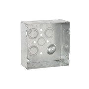 CAJA CUADRADA GALVANIZADA DE 4, PROFUNDIDAD DE 2- 1/8, KO 4-3/4, 1-1/2, 4-1 Y 3 TKO.-Tuberia Metalica-RACO-Bsai Seguridad & Controles