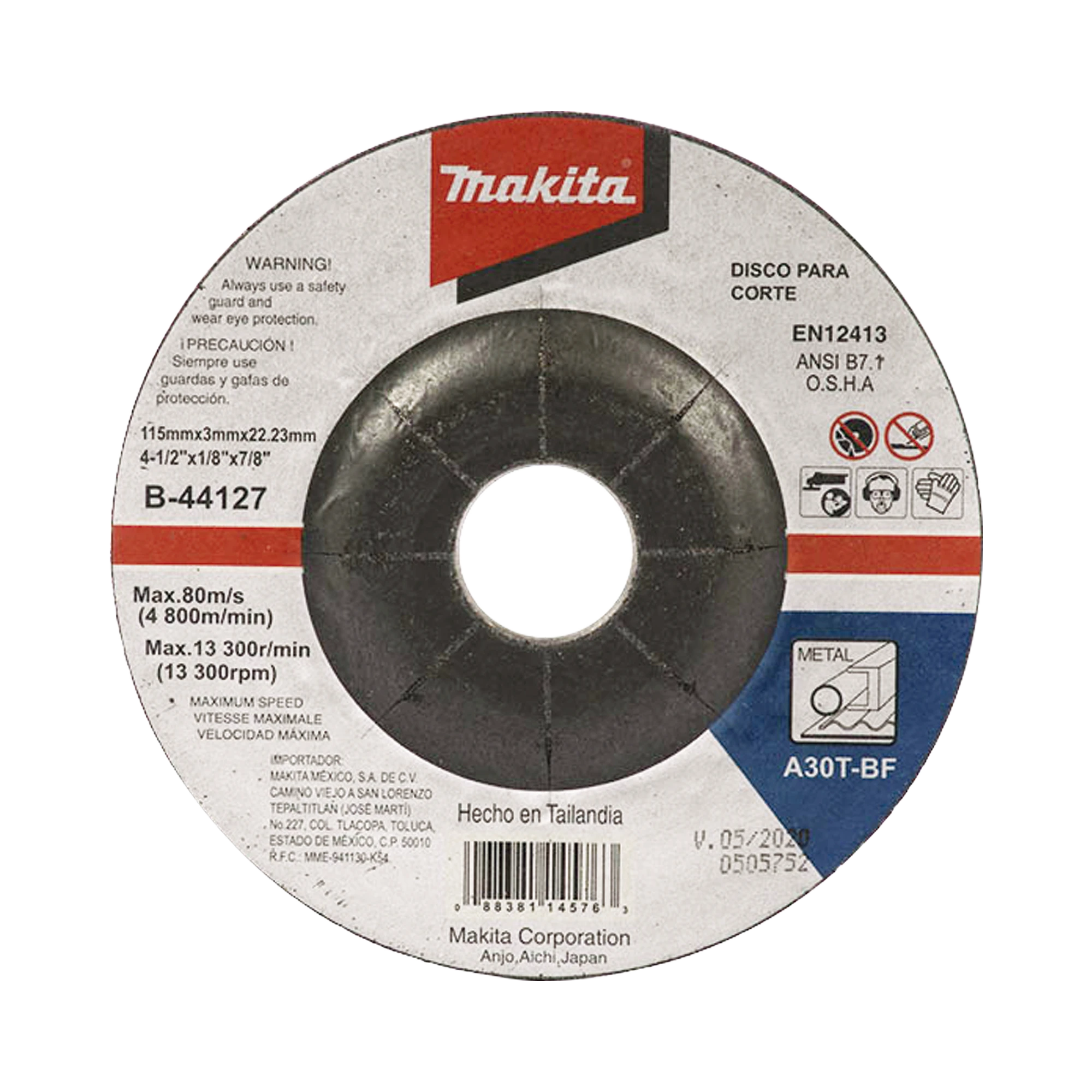 DISCO DE CORTE PARA METAL DE 4 1/2"-Herramientas-MAKITA-Bsai Seguridad & Controles