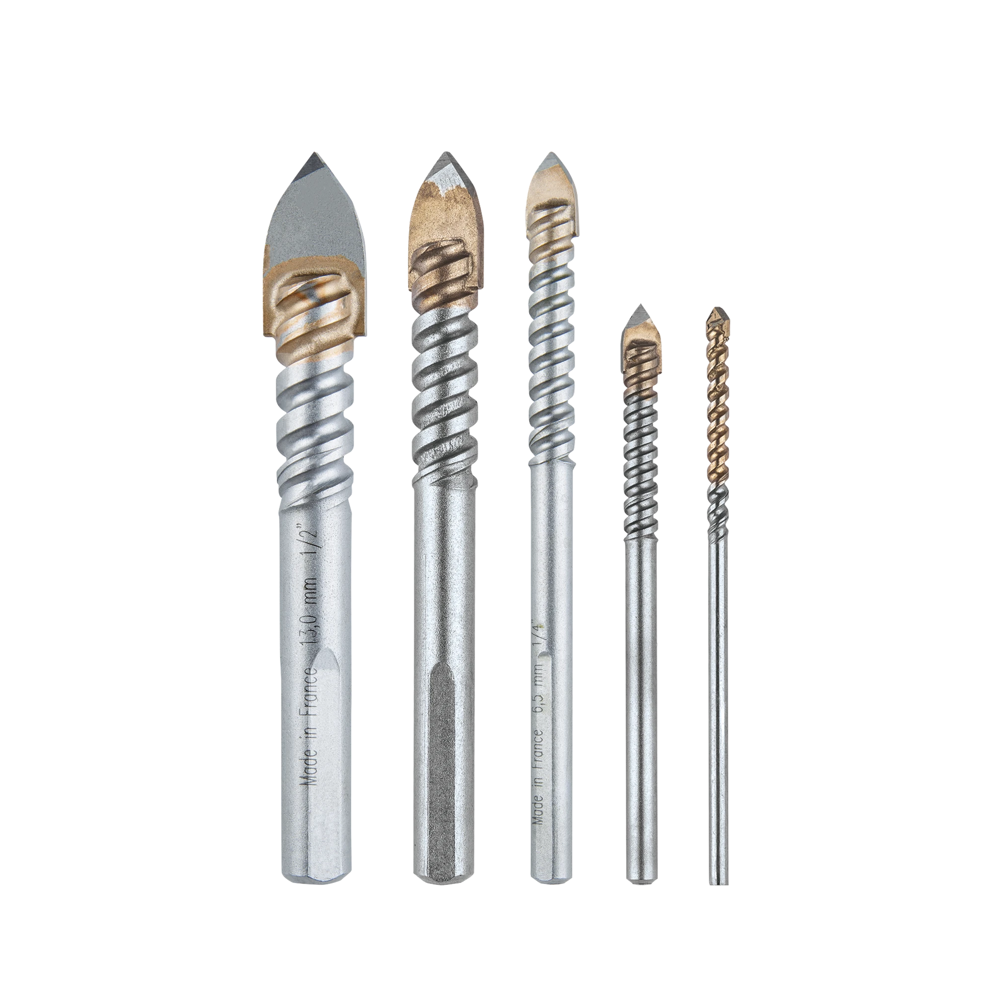 JUEGO DE 5 BROCAS PARA VIDRIO DE 1/8"-3/16"-1/4"-3/8"-1/2"-Herramientas-MAKITA-Bsai Seguridad & Controles