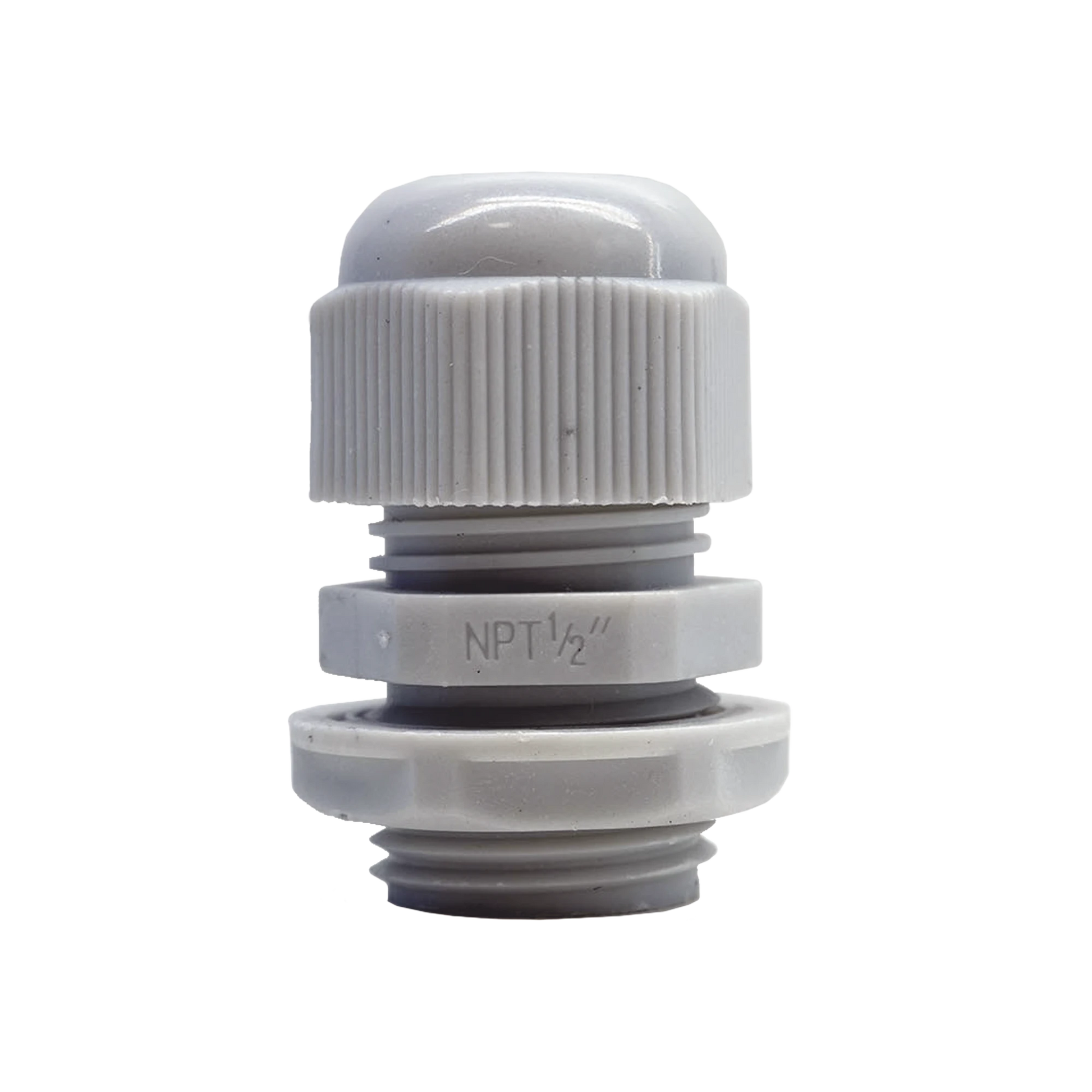 CONECTOR PLÁSTICO BLANCO TIPO GLÁNDULA PARA ROSCA NPT 1/2"-Racks y Gabinetes-TXPRO-Bsai Seguridad & Controles