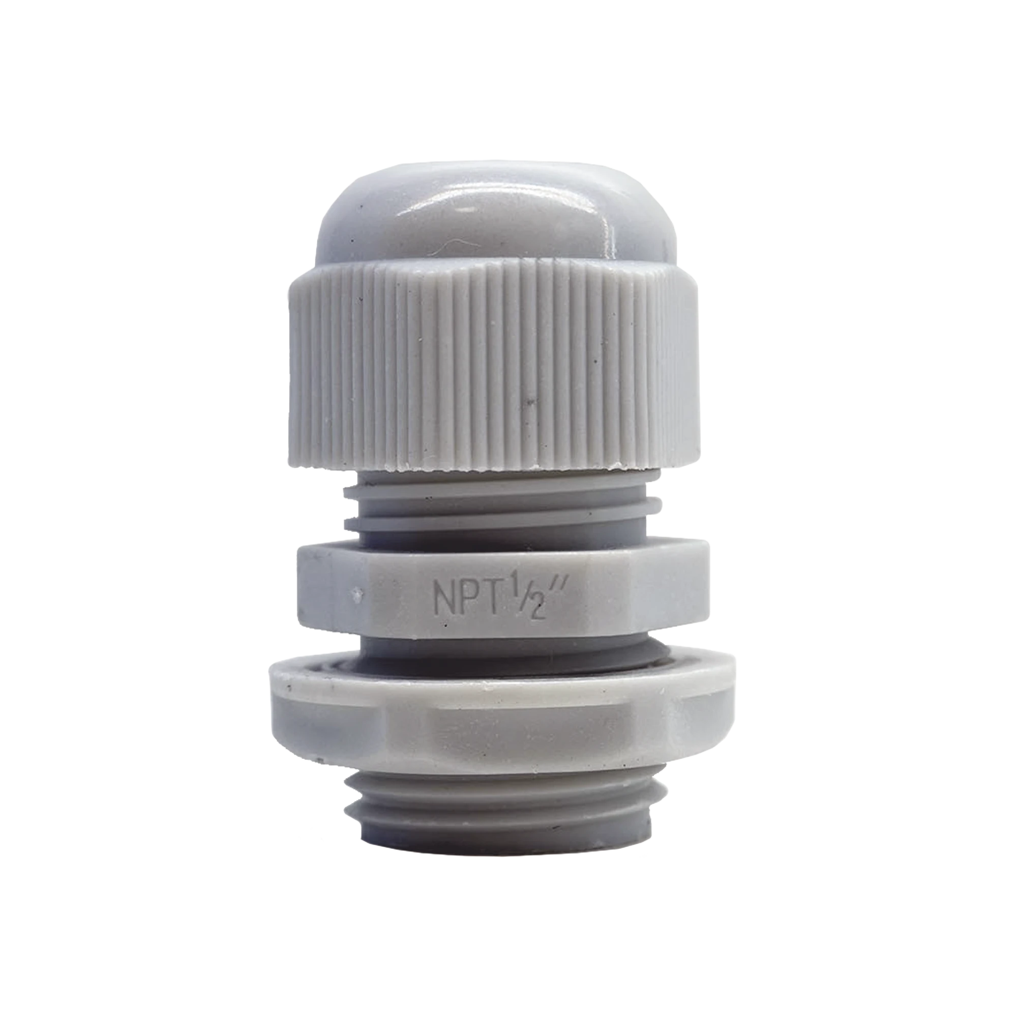 CONECTOR PLÁSTICO BLANCO TIPO GLÁNDULA PARA ROSCA NPT 1/2"-Racks y Gabinetes-TXPRO-Bsai Seguridad & Controles