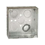CAJA CUADRADA GALVANIZADA DE 4 X 4" / PROFUNDIDAD 2 1/8 / 11 ENTRADAS DE 3/4" Y 1 DE 1/2".-Canalización-RACO-Bsai Seguridad & Controles